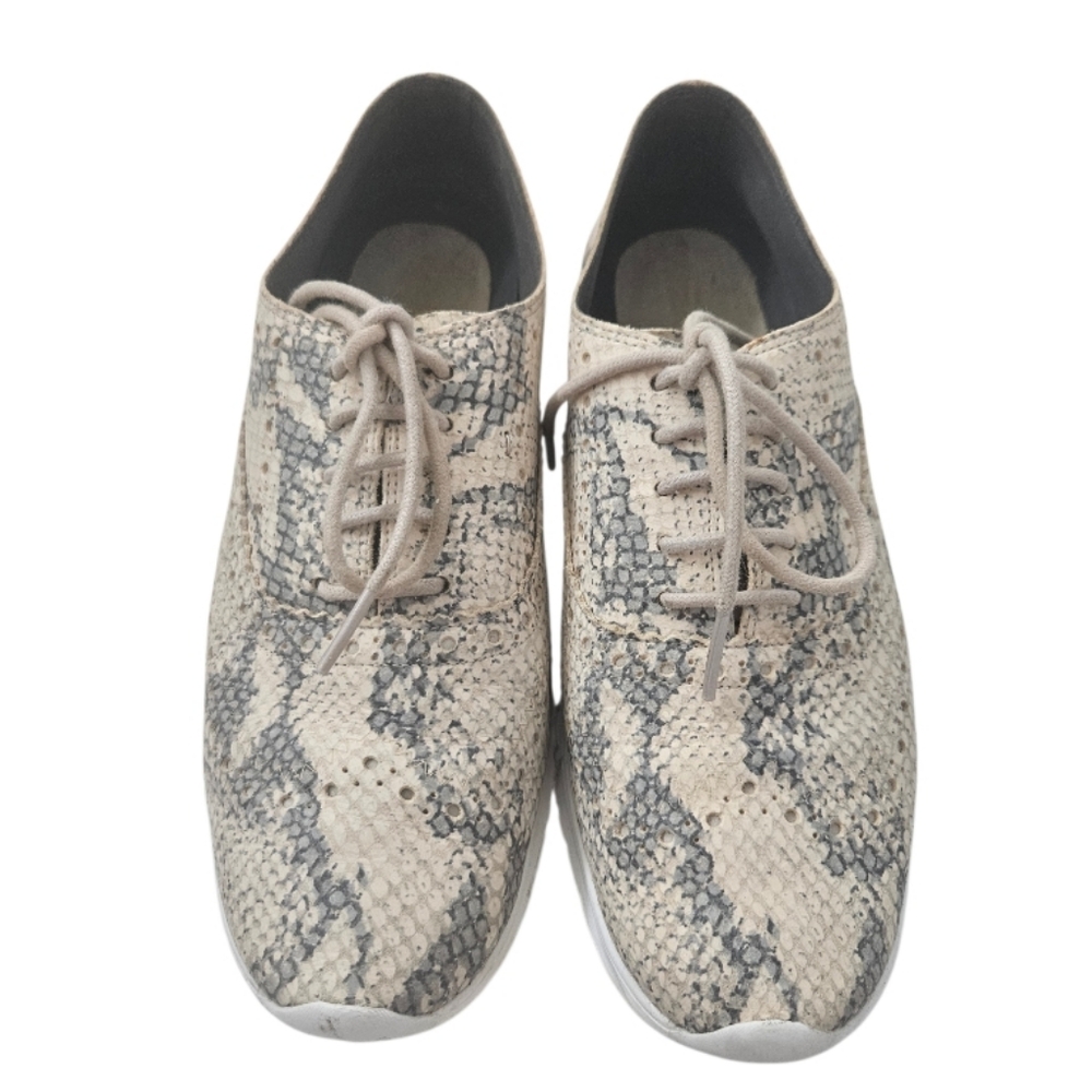 Cole Haan Oxford Suede Leather  Women's Snakeskin Pattern Lace-Up Shoes - Picture 8 of 10